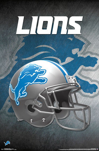 Detroit Lions Official NFL Football Team Helmet LOGO Poster - Trends I ...