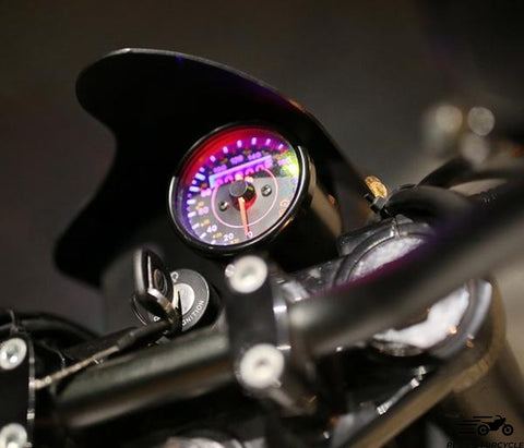Ccdes Compteur de vitesse compteur kilométrique moto noir 60mm avec  indicateur, compteur de vitesse, compteur de vitesse moto 