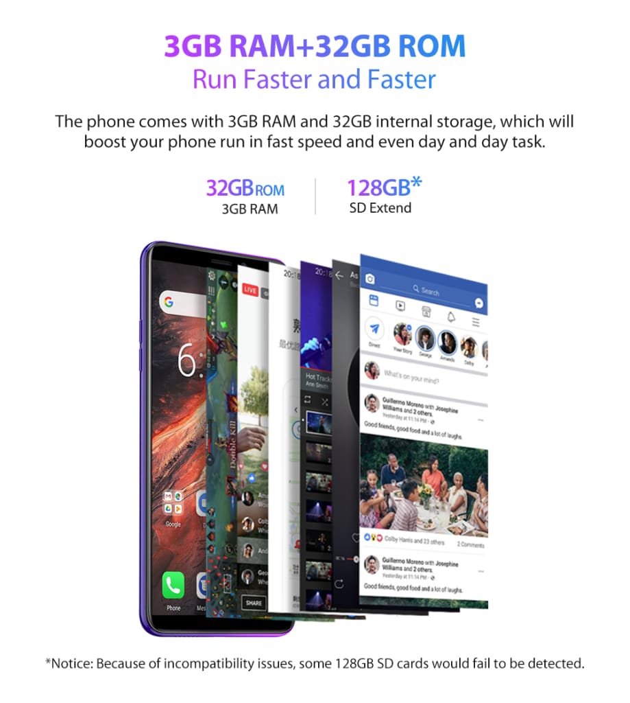 Ulefone P6000 Plus Android 9.0 6350mAh Smartphone 6.0inch Face ID HD+ Dual Camera Ouad Core Face ID 4G LTE Mobile phone