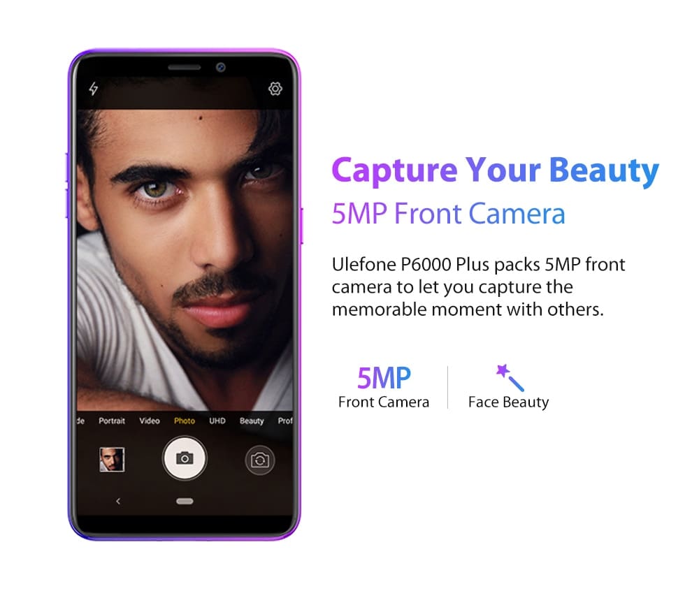 Ulefone P6000 Plus Android 9.0 6350mAh Smartphone 6.0inch Face ID HD+ Dual Camera Ouad Core Face ID 4G LTE Mobile phone