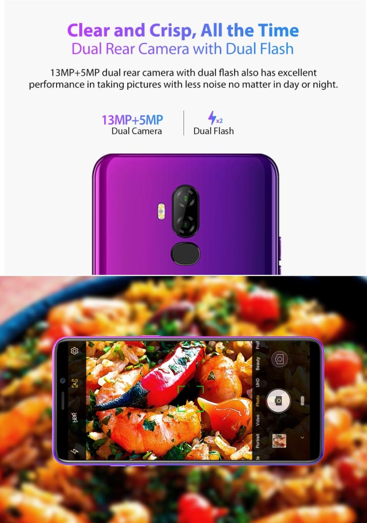 Ulefone P6000 Plus Android 9.0 6350mAh Smartphone 6.0inch Face ID HD+ Dual Camera Ouad Core Face ID 4G LTE Mobile phone
