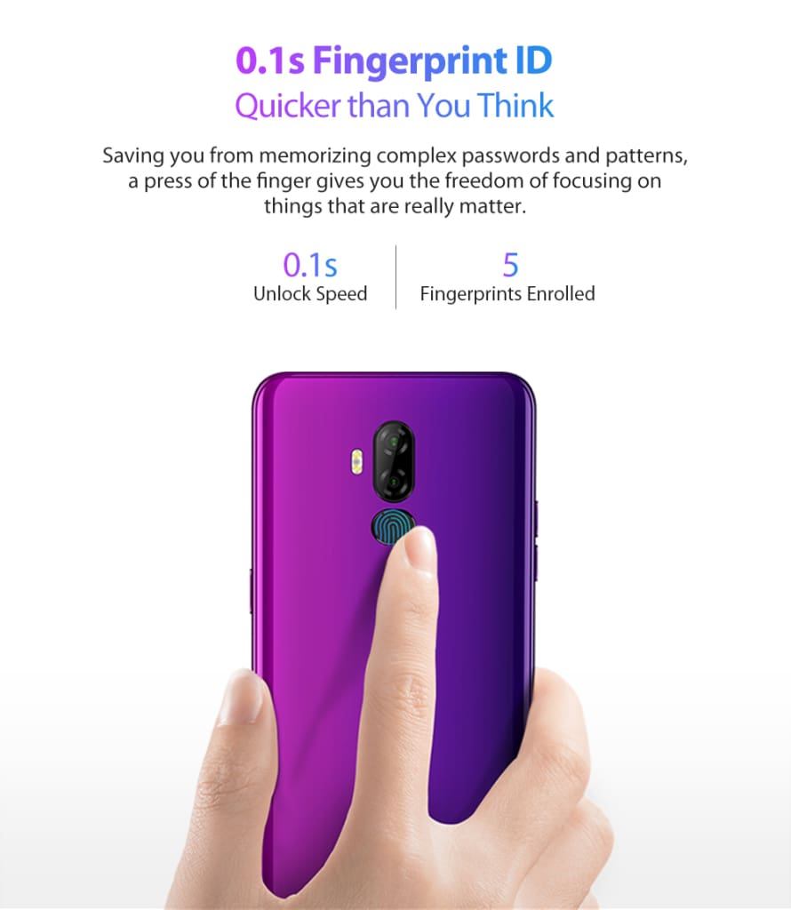 Ulefone P6000 Plus Android 9.0 6350mAh Smartphone 6.0inch Face ID HD+ Dual Camera Ouad Core Face ID 4G LTE Mobile phone