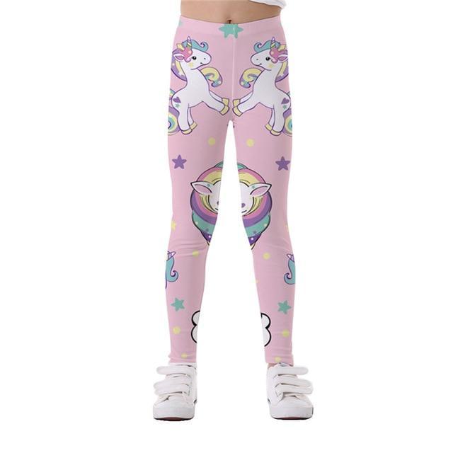 Girls Unicorn Pattern Leggings / Tights - 100 Unicorns