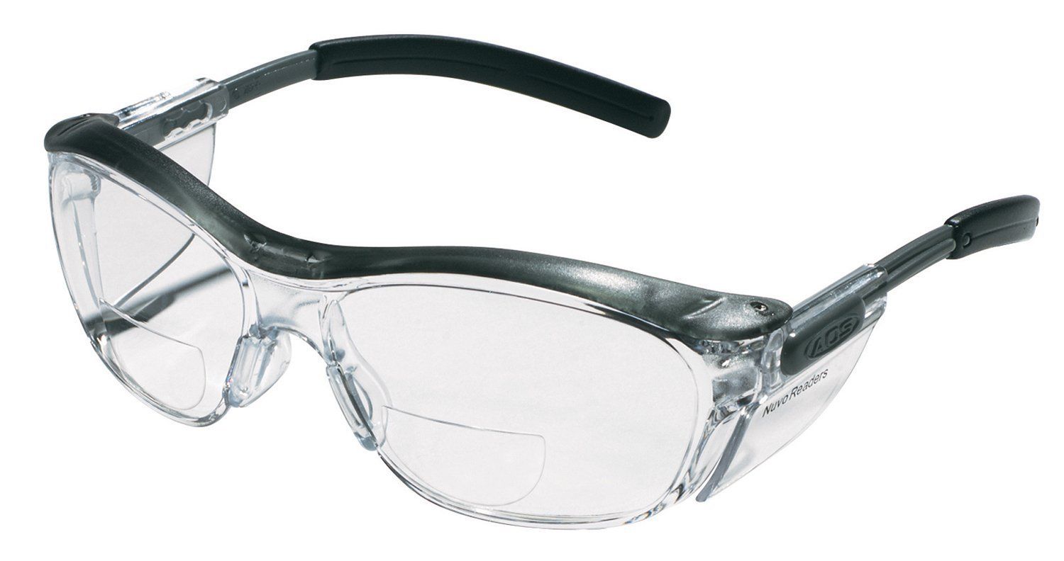3m 91193h1-c Readers Safety Glasses, Black Frame, Clear Lens, +2.5