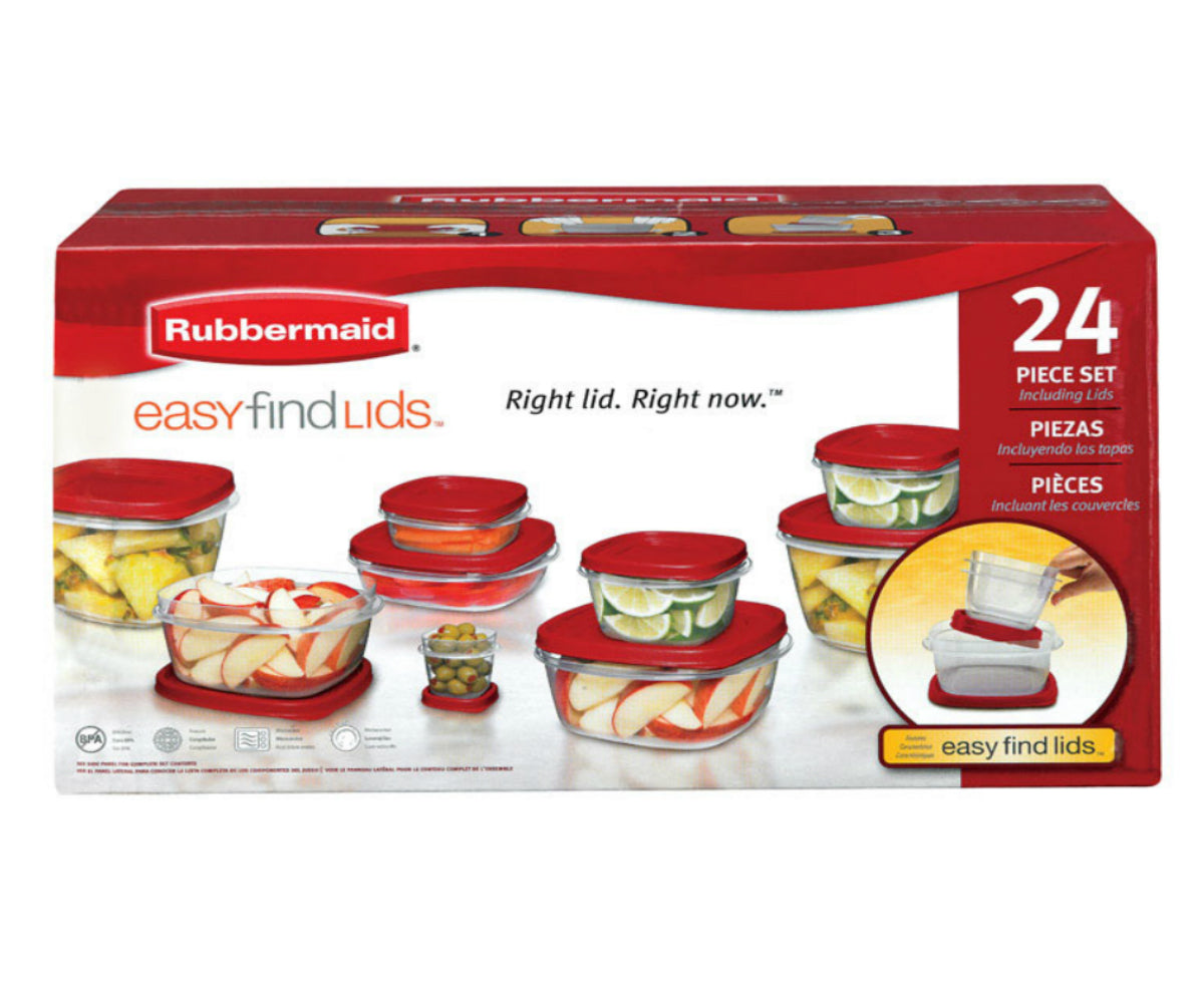 Rubbermaid 1903846 Food Storage Container Set With Lid, 24 Piece Set