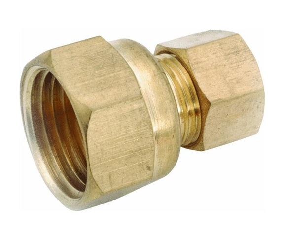 Anderson Metals Brass Compression Fitting Coupling 3/8