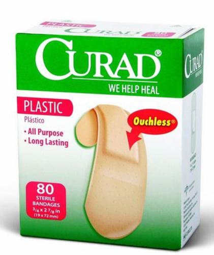Curad Cur02278 Plastic Adhesive Bandages, 80 Bandages