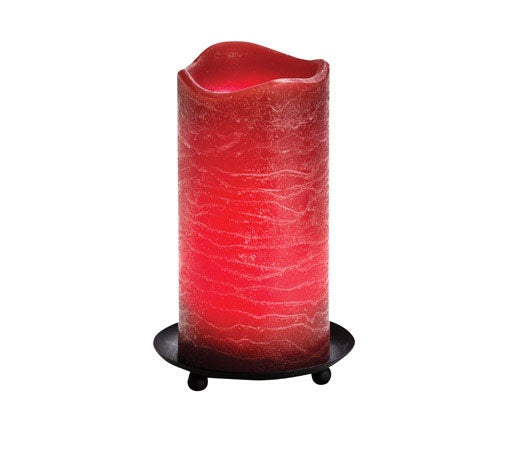 Inglow Cgt55600cu45 Flameless Rustic Pillar Candle, 6", Red Inglow Cgt55600cu45 Flameless Rustic Pillar Candle, 6", Red