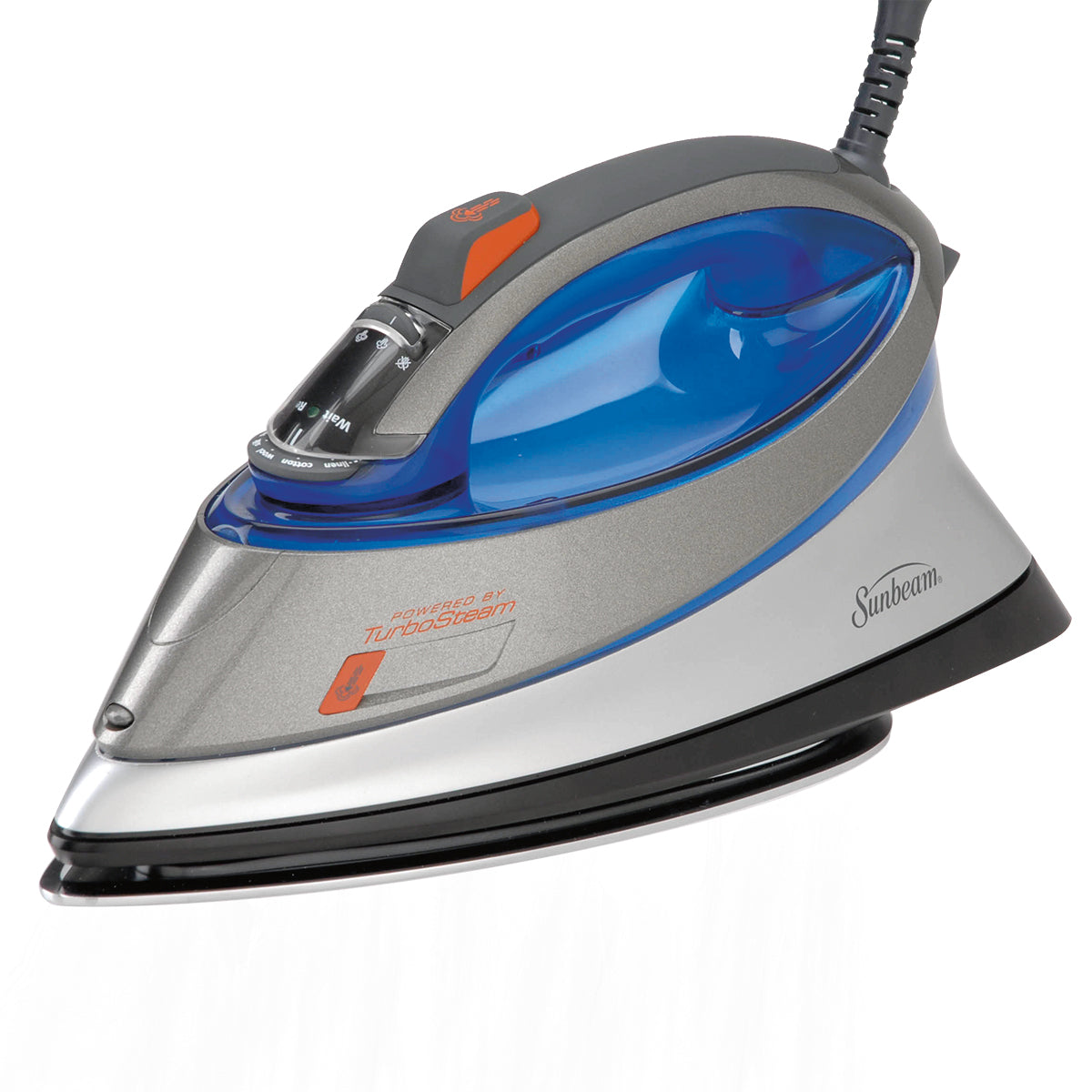 Sunbeam Gcsbcs-200 Turbo Steam Steam Iron, Silver/blue, 1500 Watts Sunbeam Gcsbcs-200 Turbo Steam Steam Iron, Silver/blue, 1500 Watts