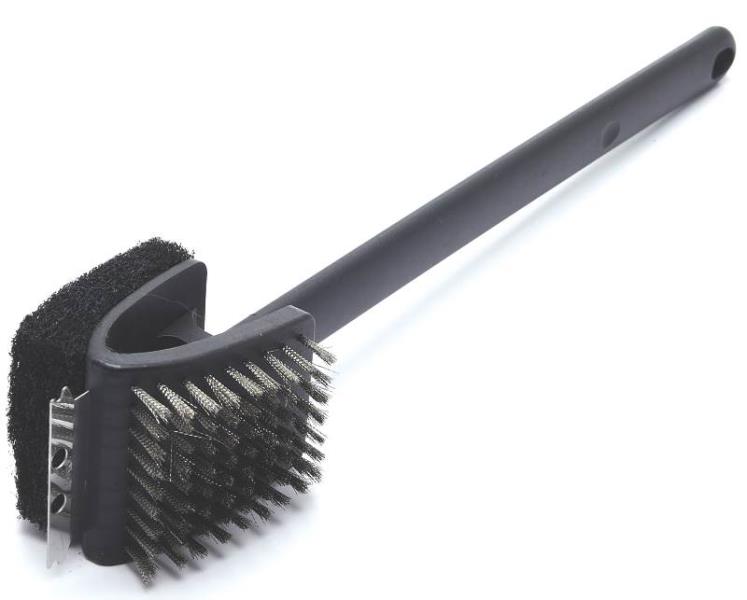 Grillpro 75551 2-way Grill Brush With Scrubber, 17"