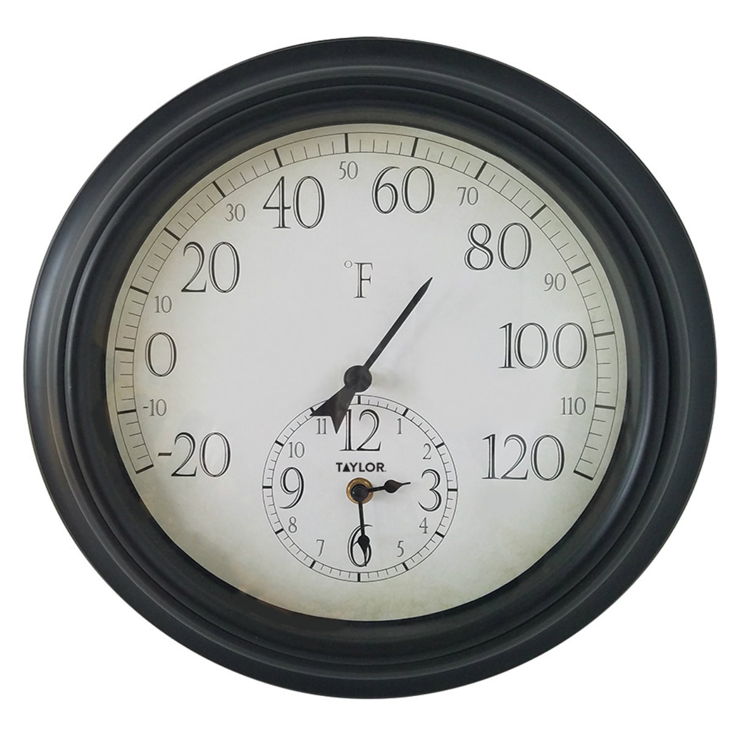 Springfield 91575 Instruments Decorative Thermometer With Clock, 14" Springfield 91575 Instruments Decorative Thermometer With Clock, 14"