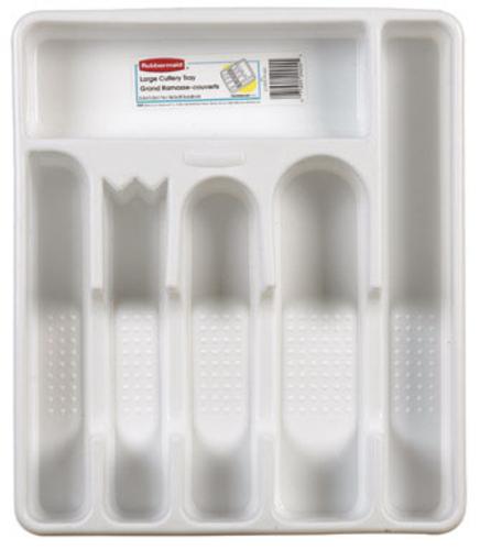 Rubbermaid 2925-rd Wht Cutlery Tray, White, Plastic, 13-1/2