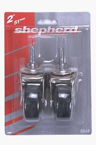 Shepherd Hardware 9344 Stem Caster Rubber Wheel, 2 Pk