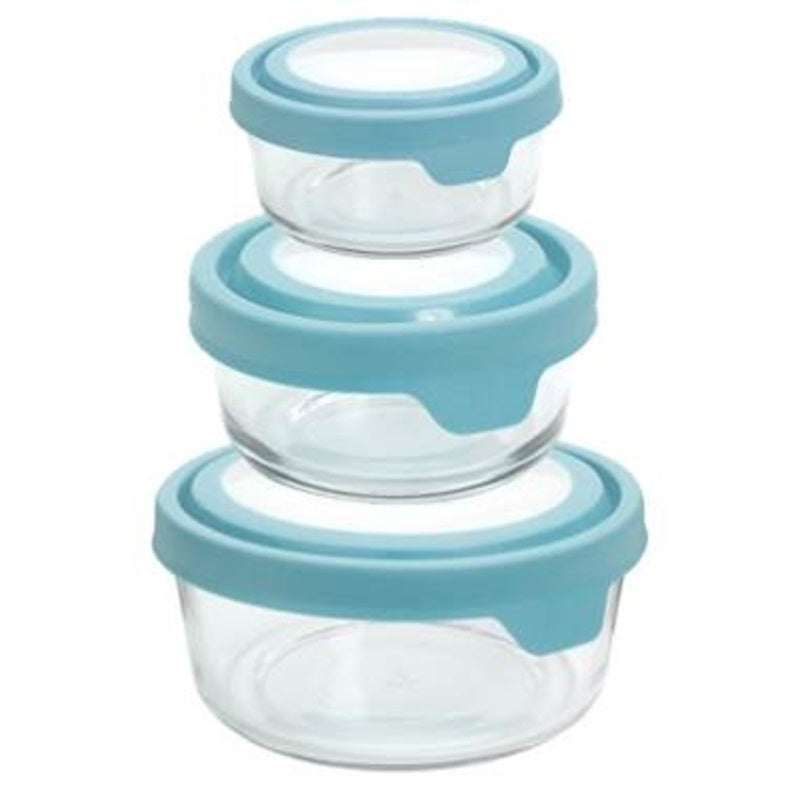 Anchor Hocking 13101ahg17 Trueseal Glass Food Storage Containers With Airtight Lids, Blue