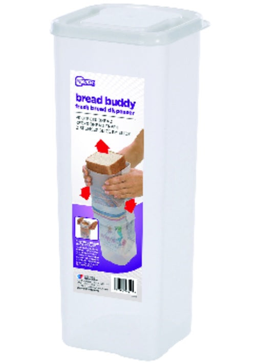Buddeez 00106 Bread Buddy Food Storage Dispenser, Clear
