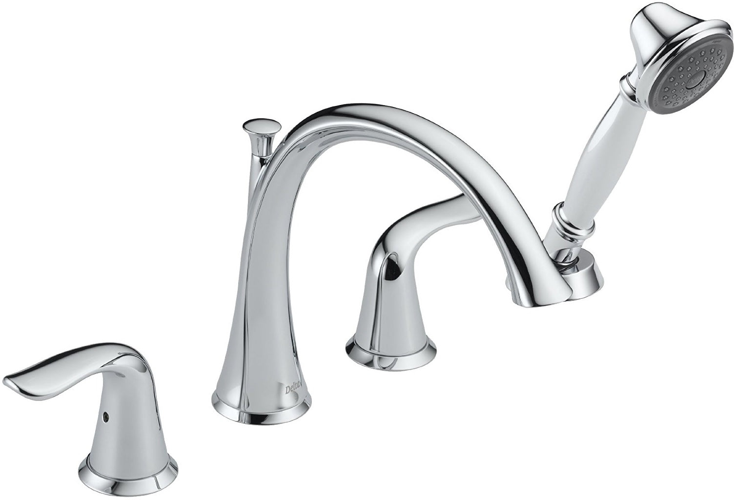 Delta T4738 Lahara 2 Handle Roman Tub Faucet Trim With Hand Shower, Chrome