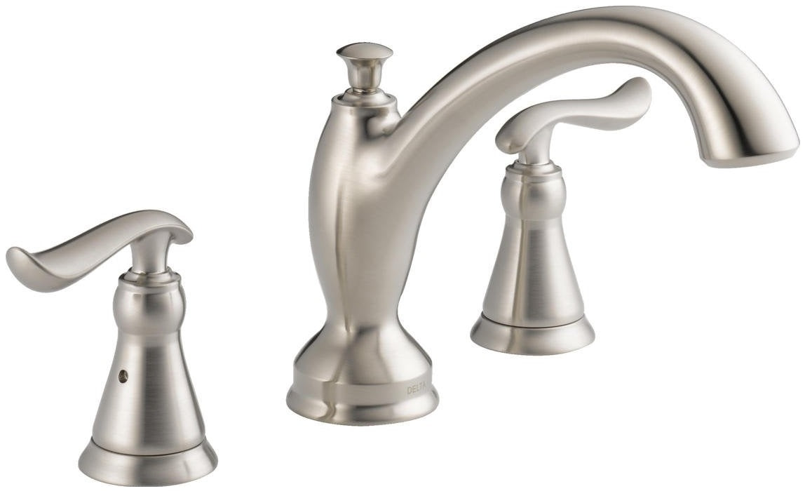 Delta T2794-ss Linden 2 Handle Roman Tub Faucet, Stainless
