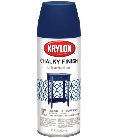 Krylon K04109000 Chalky Finish Spray Paint, Ultramarine, 12 Oz