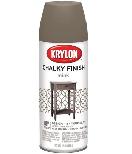 Krylon K04106000 Chalky Finish Spray Paint, 12 Oz, Mink