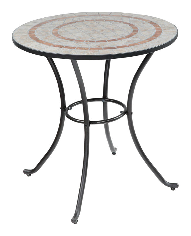Living Accents Trs27cf Melrose Round Bistro Table, Mosaic Stone, 27"