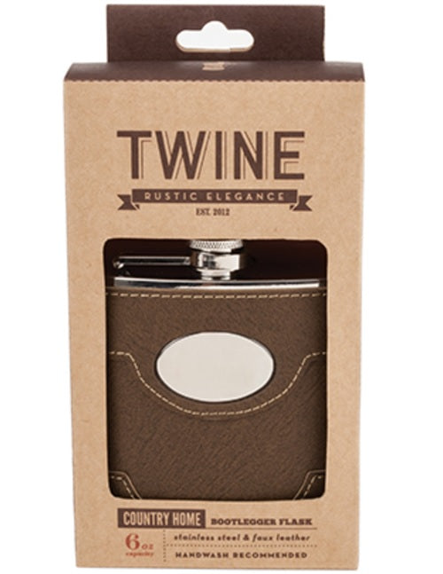 Twine 3085 Bootlegger Flask, 6 Oz, Metallic