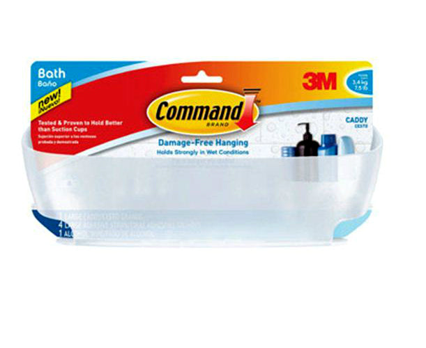 Command Bath11-es Plastic Shower Caddy, 7 Lbs, Clear