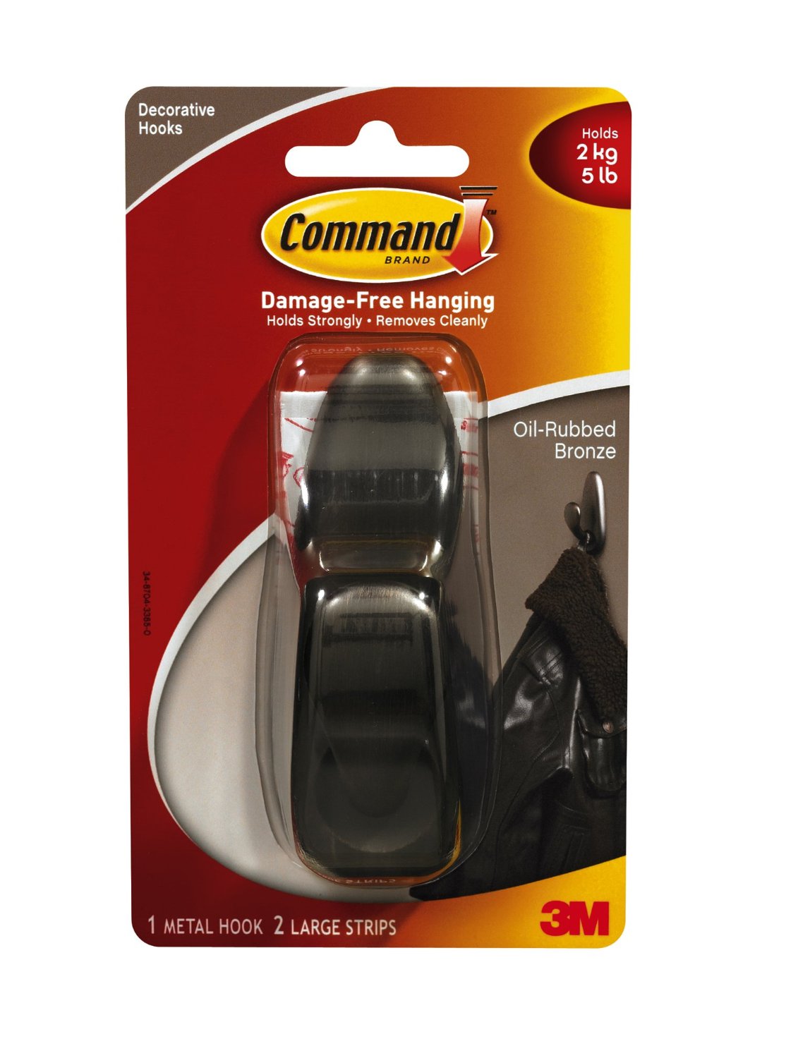 Command Fc13-orb Forever Classic Large Metal Hook, Oil-rubbed Bronze