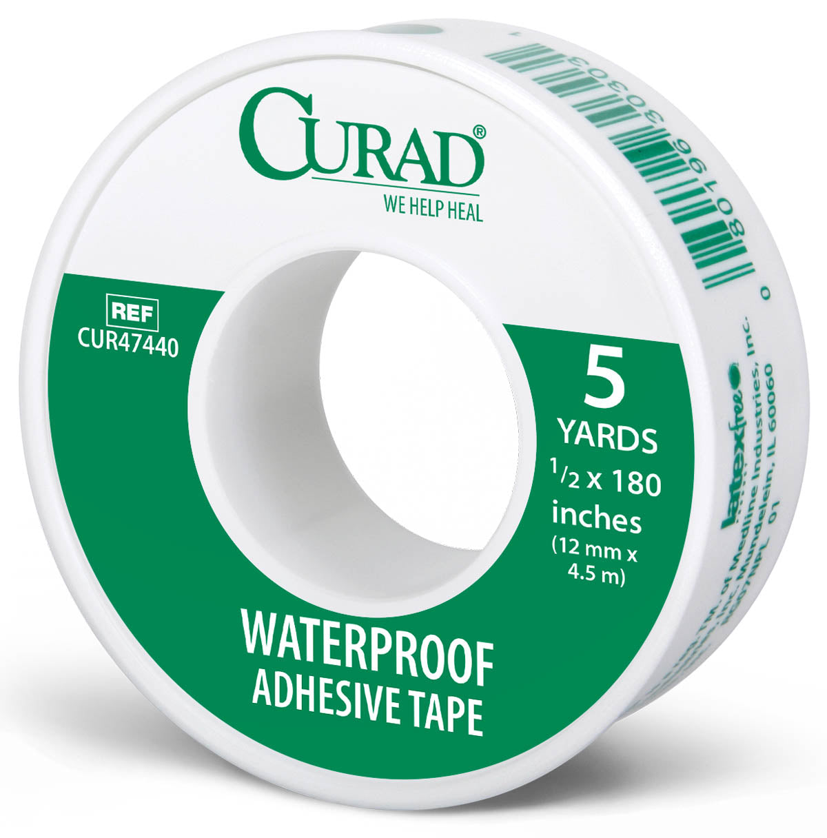 Curad Cur47440 Waterproof Adhesive Tape, 1/2" X 180"