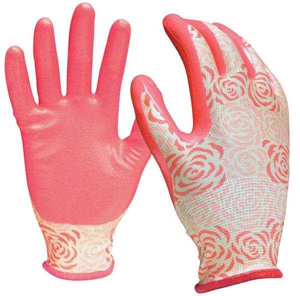 Digz 7601-26 Nitrile Coated Gardening Gloves, Pink Digz 7601-26 Nitrile Coated Gardening Gloves, Pink