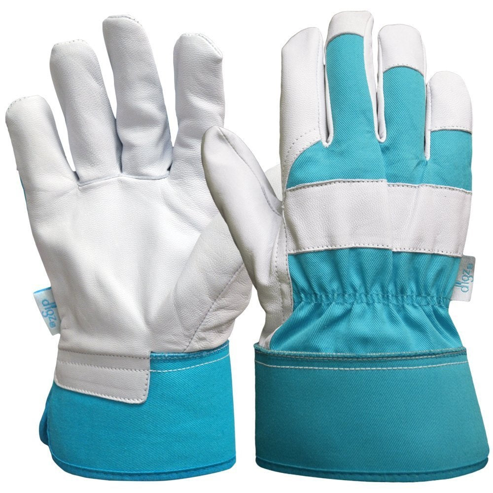 Digz 77285-26 Goatskin Leather Gardening Gloves, Blue