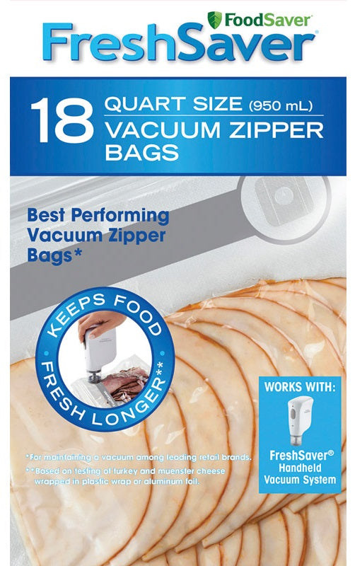 Foodsaver Fsfrbz0216-p00r Freshsaver Vacuum Food Sealer Bag, Clear, 1 Quart