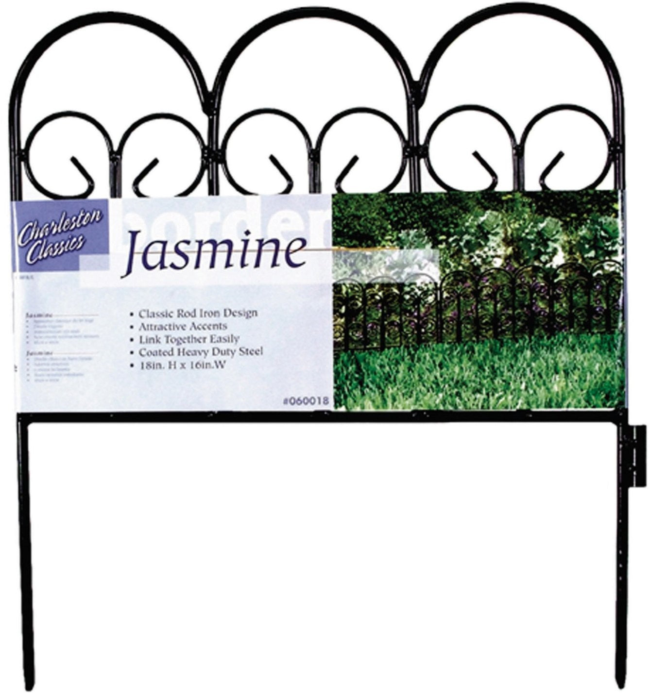Garden Zone 060018 Jasmine Charleston Classic Landscape Border Fence, 18" X 16" Garden Zone 060018 Jasmine Charleston Classic Landscape Border Fence, 18" X 16"