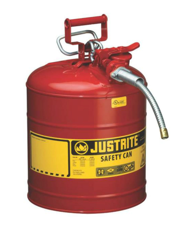 Justrite 7250120 Accuflow Steel Safety Can, 5 Gallon