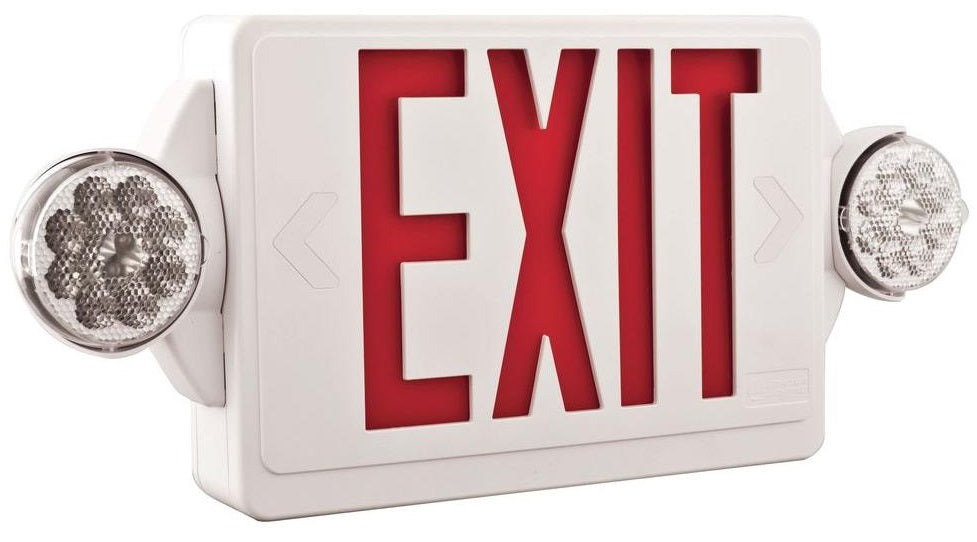 Lithonia Lighting 186hu9 Indoor Led Lighted Exit Sign And Emergency Lights, Thermoplastic