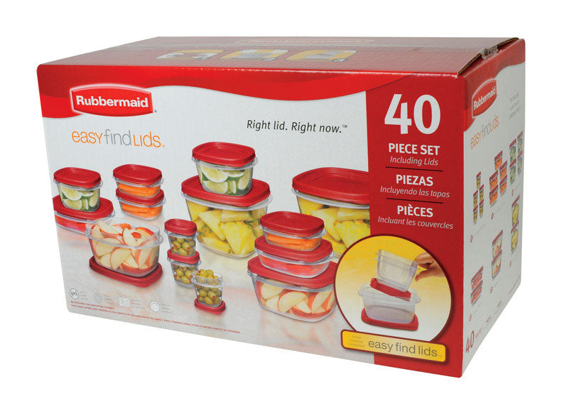 Rubbermaid 1777169 Food Storage Container Set, 40 Piece, Square Rubbermaid 1777169 Food Storage Container Set, 40 Piece, Square