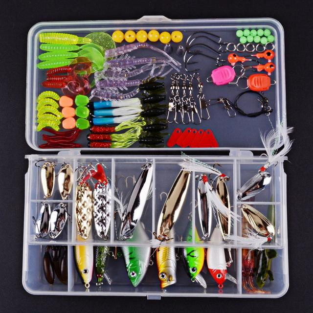 Fishing Hard/Soft Baits Popper Baits Fishing Floats Fish Hooks Kit Set ...