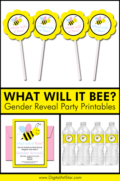 What Will It Bee Gender Reveal Party Printables