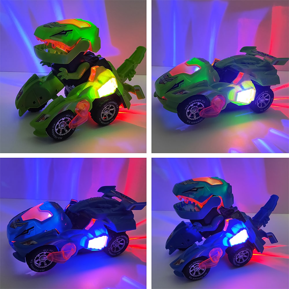 transforming led dinosaur car