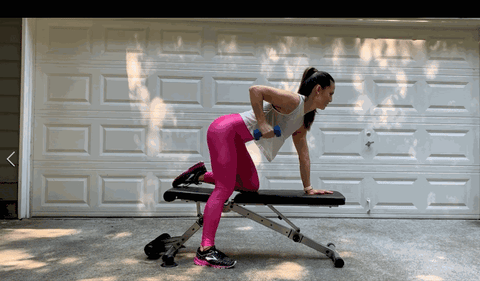 ritfit home workout bench tricep kickback 