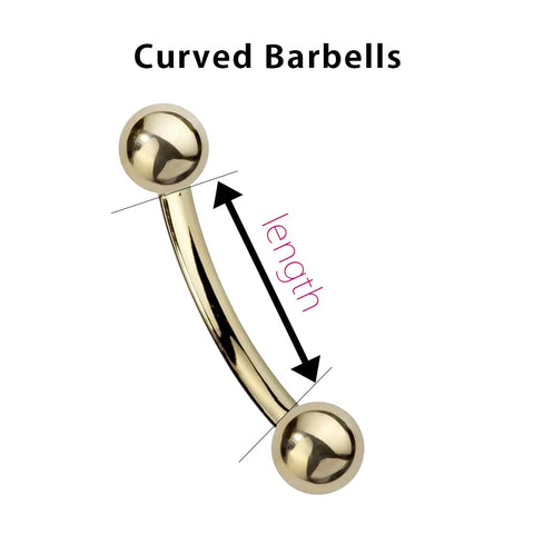 How to measure the length of curved barbells