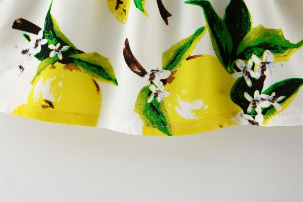 Girl Dress Baby Dresses Pattern Print Lemon Cartoon Birthday Dress Female Baby Summer Clothes Kids Girl Clothes