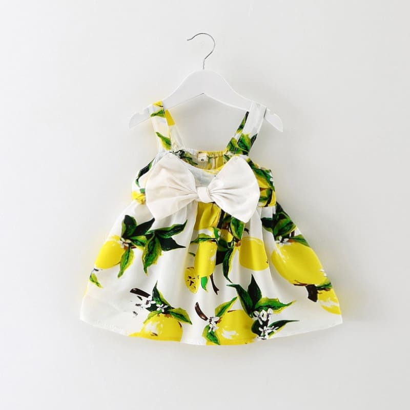 Girl Dress Baby Dresses Pattern Print Lemon Cartoon Birthday Dress Female Baby Summer Clothes Kids Girl Clothes
