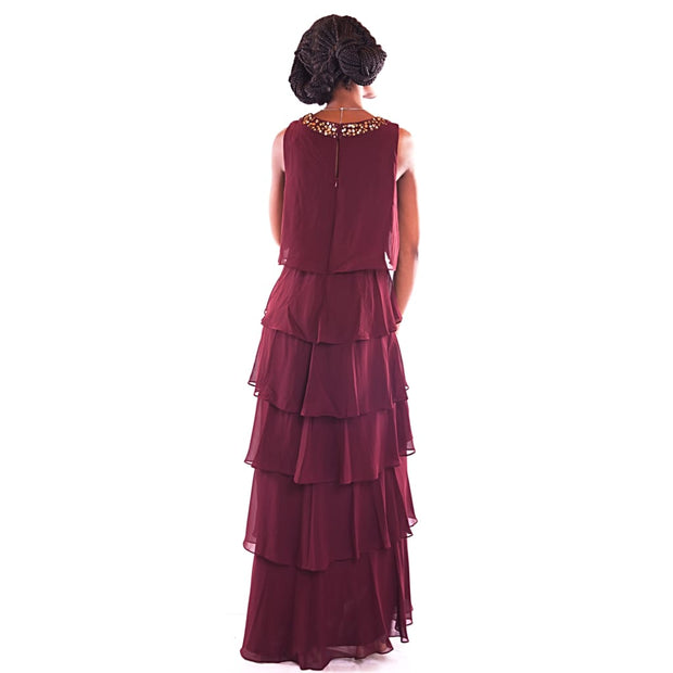 wine coloured party dresses