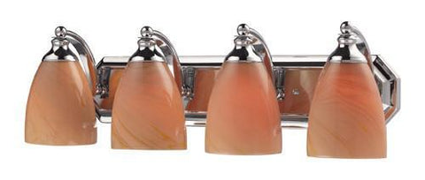 ELK Lighting 570-4C-Sy Four Light Vanity In Polished Chrome And Sandy Glass