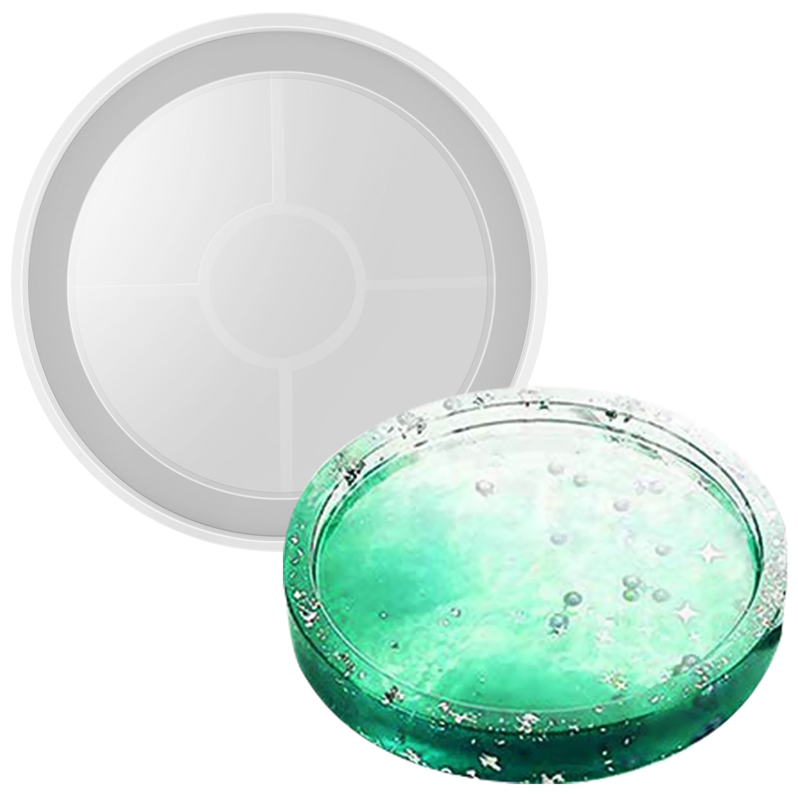 Silicone Resin Mold Round Coaster with Lip 3.1inch FUNSHOWCASE