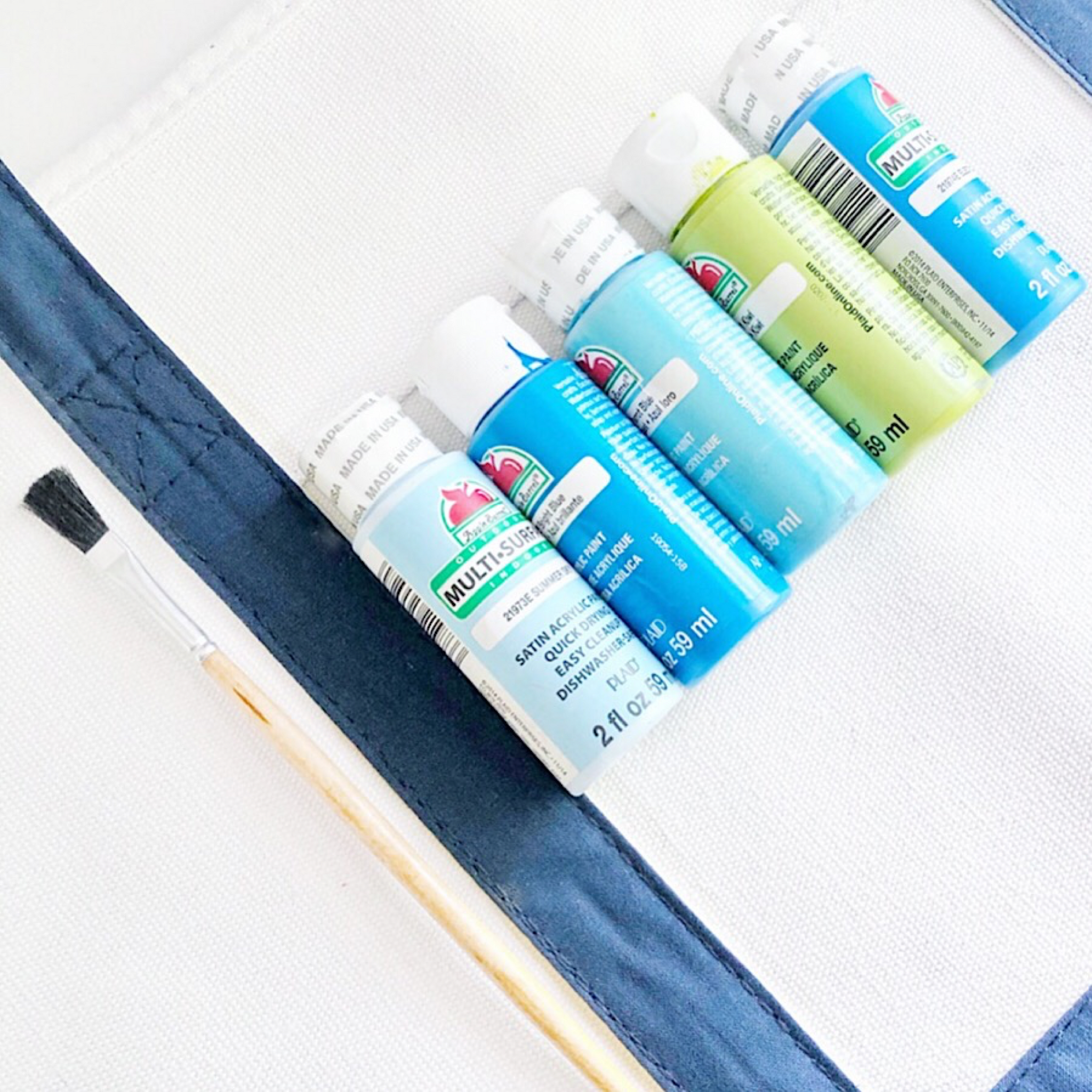 Craftey + The Mrs. Everything Painted Canvas tote with Oramask -Paints