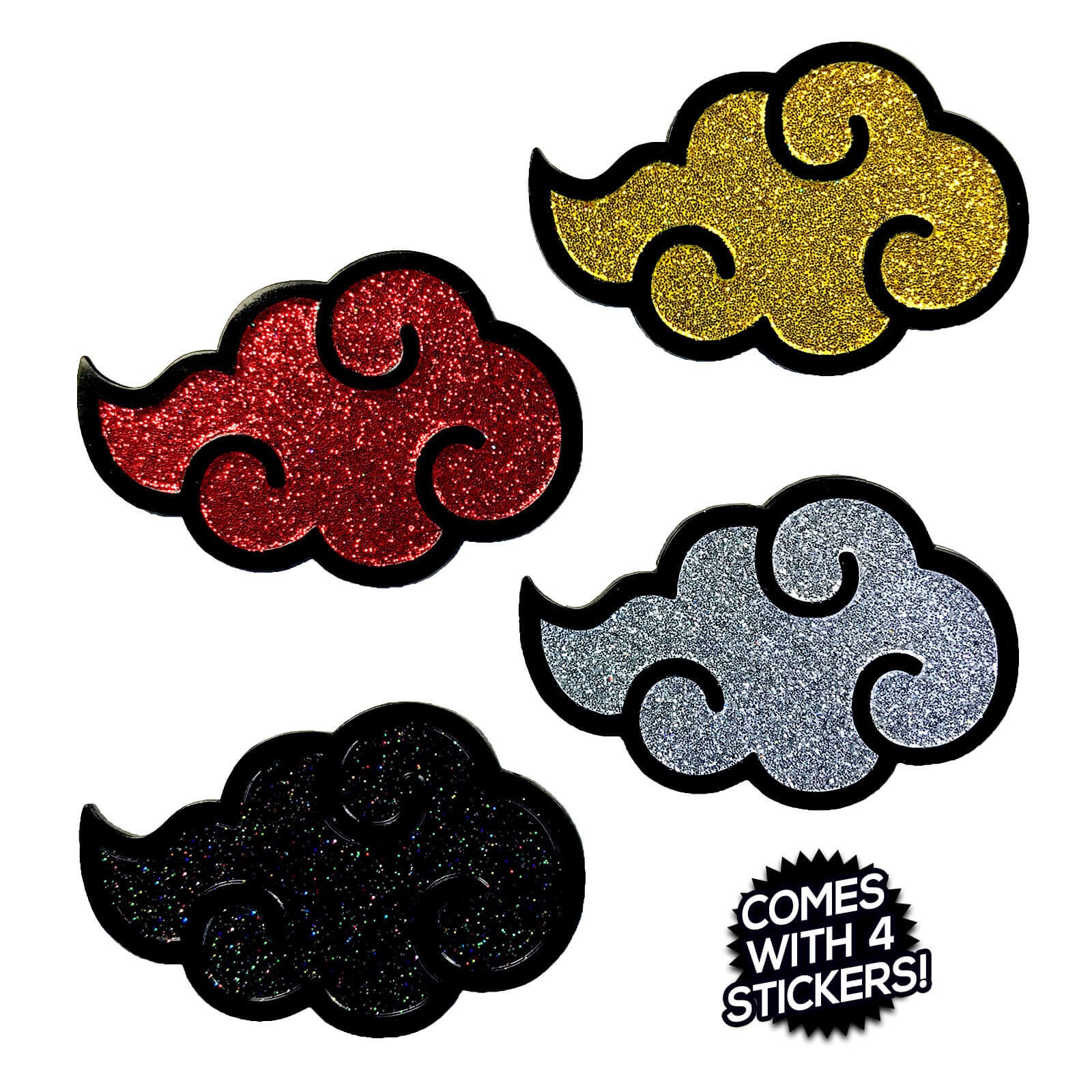 Akatsuki Cloud Enamel Pin Pack [Includes 4 Pins & 4 FREE Stickers