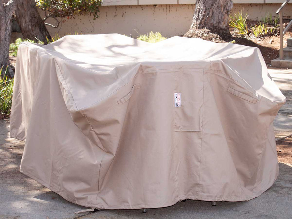 Patio Table Cover Rectangle Waterproof 99-Inches Beige From DolaPatio
