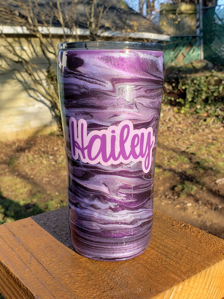 Download Purple Swirl Stainless Steel Glitter Tumbler - Living Life ...