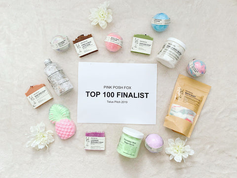 Pink Posh Fox products proved to take the business to the Top 100 finalists in the Telus Pitch 2019 Small Business grant Contest